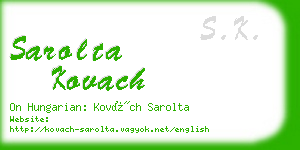 sarolta kovach business card